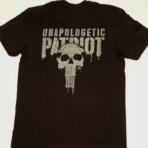 Unapologetic Patriot Skull / Punisher Quality Men's TShirt Let's Go Brandon FJB